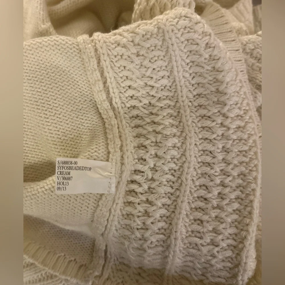 Banana Republic Cream Cowl Neck Sweater with Cable Knit - Picture 6 of 7